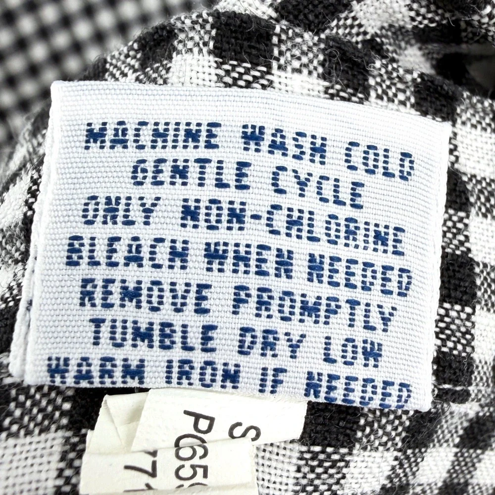 Polo Ralph Lauren Gingham Linen Shirt 3XB Big Linen Black White Preppy Style